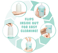 Flipsi Easy Clean Silicone Baby Bottle Flip Inside Out